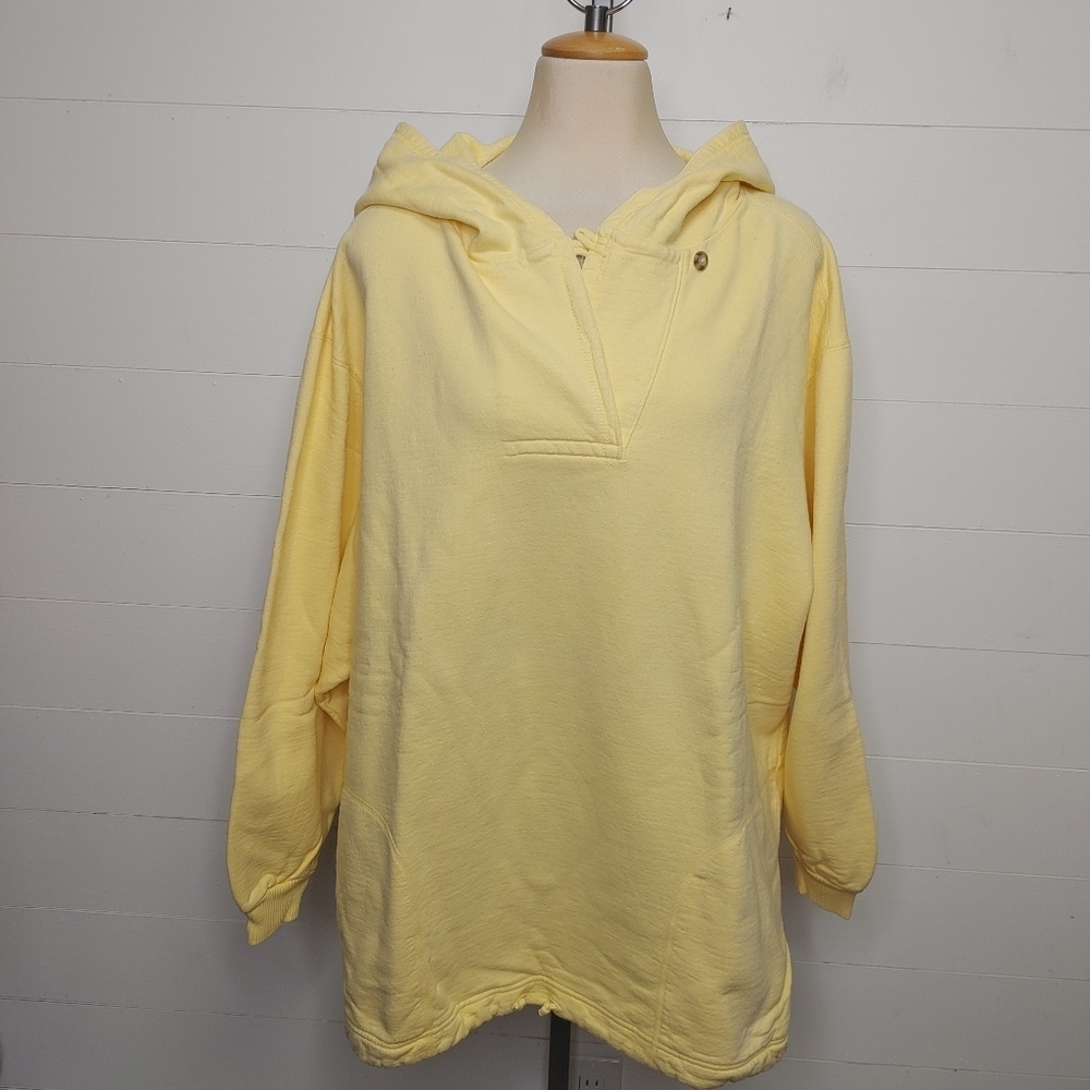 Vintage 90's Non-fiction Yellow Oversized Cotton Hoodie Size XL
